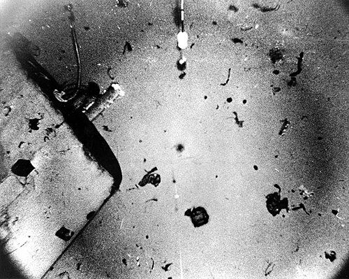 The sunken USS Scorpion's sail on the Atlantic seafloor