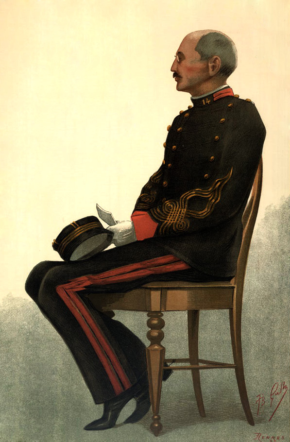Jean Baptiste Guth’s 1899 Vanity Fair caricature of Alfred Dreyfus at Rennes.