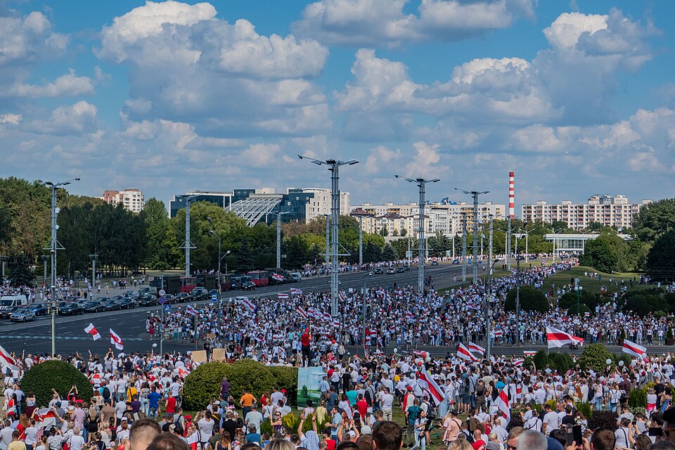 Protest rally in Minsk on 16 August 2020.