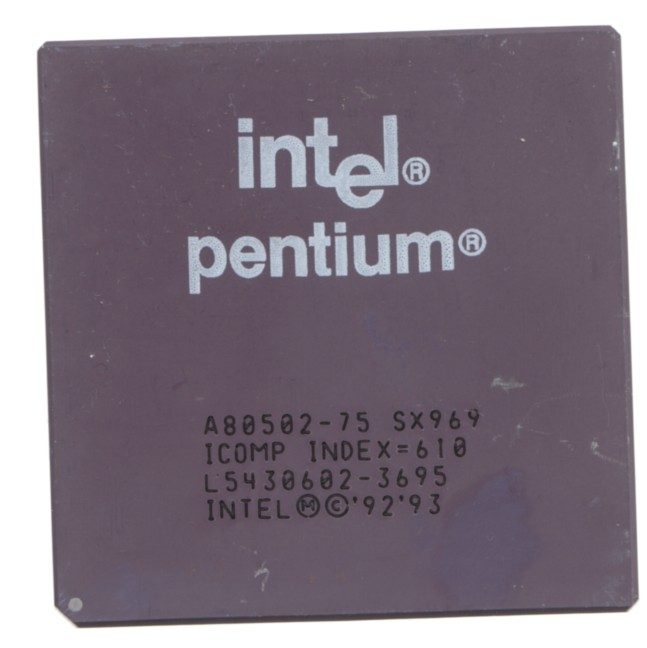 Photograph of Intel Pentium 75