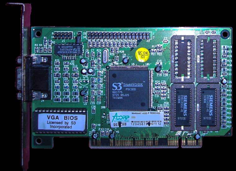 Photograph of S3 Trio64V2/DX 2 MB PCI